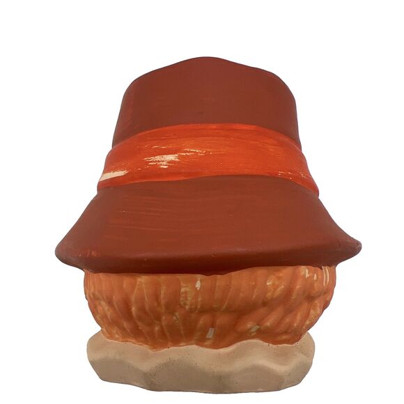 Vtg 1989 Lefton Halloween Scarecrow Ceramic Candle Holder Head Vase Fall Autumn - Picture 3 of 16